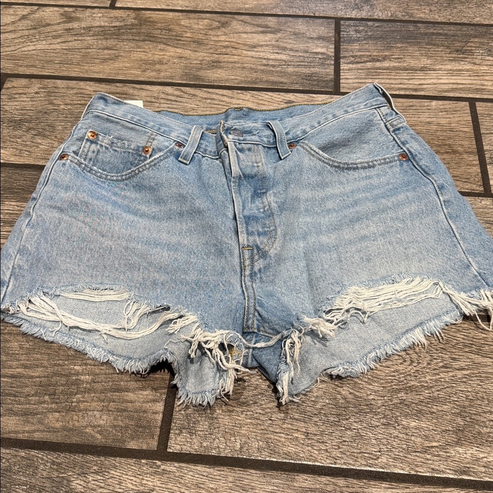 Levi 501 Denim Distressed Women Shorts